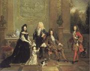 Louis XIV and his Heirs, French school